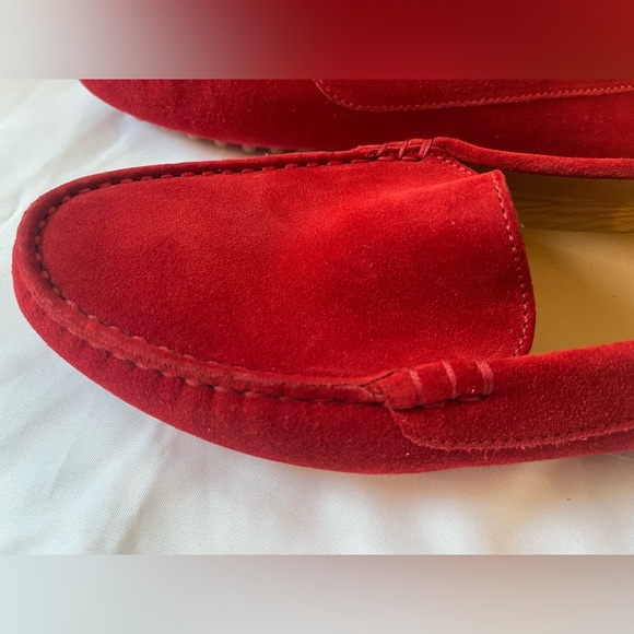 M. Gemi Red Suede Driving Loafers - Picture 8 of 9